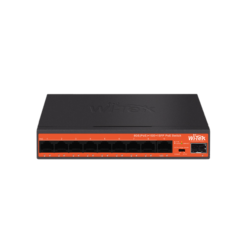 SWITCH 10 PUERTOS CON 8 PoE 48V Y 1 RJ45 GIGA DE 1000MBPS Y 1SFP